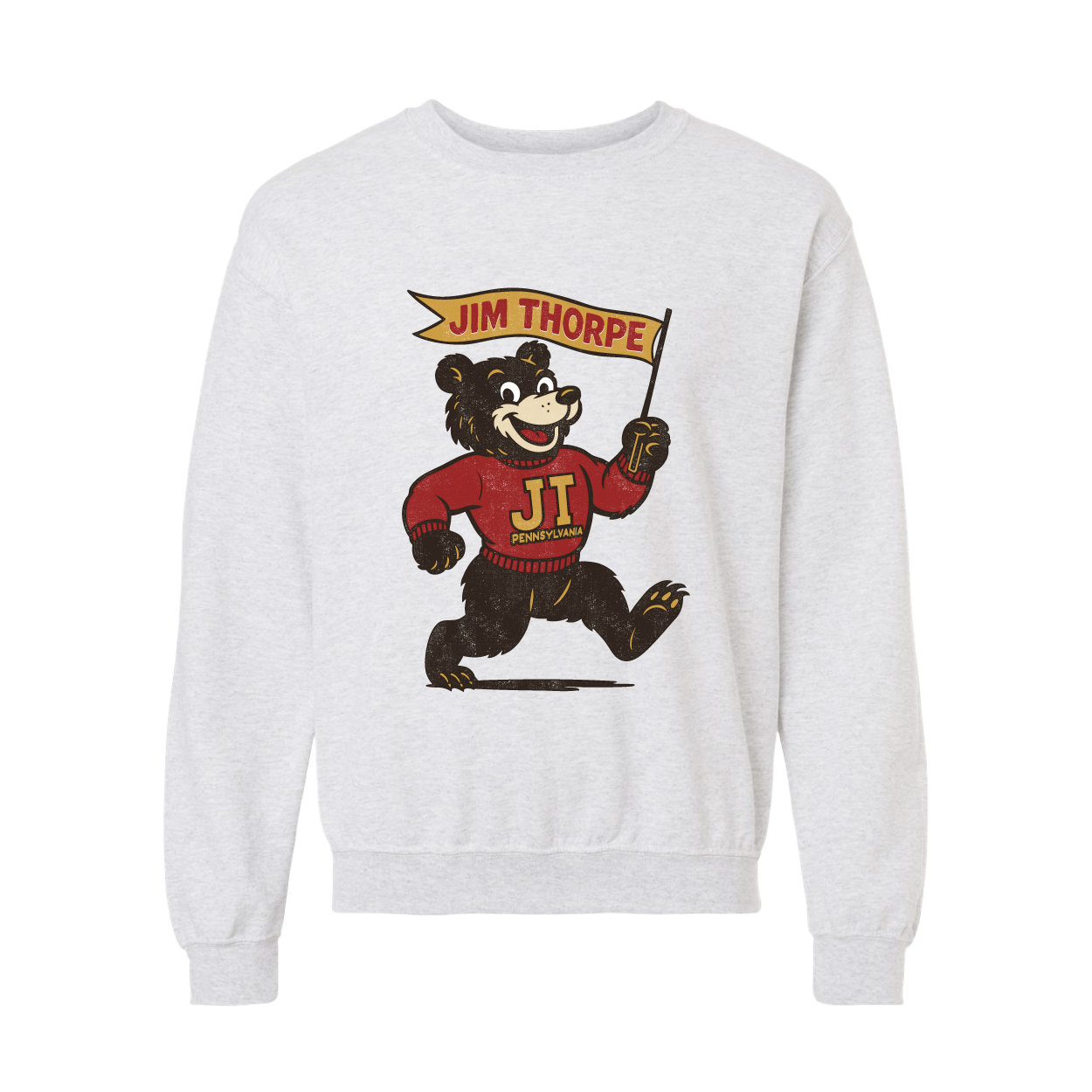 The Original Banner Bear Sweatshirt | Ash & Crimson | Prize Design